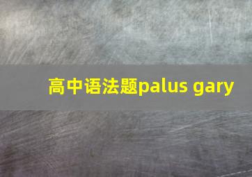 高中语法题palus gary